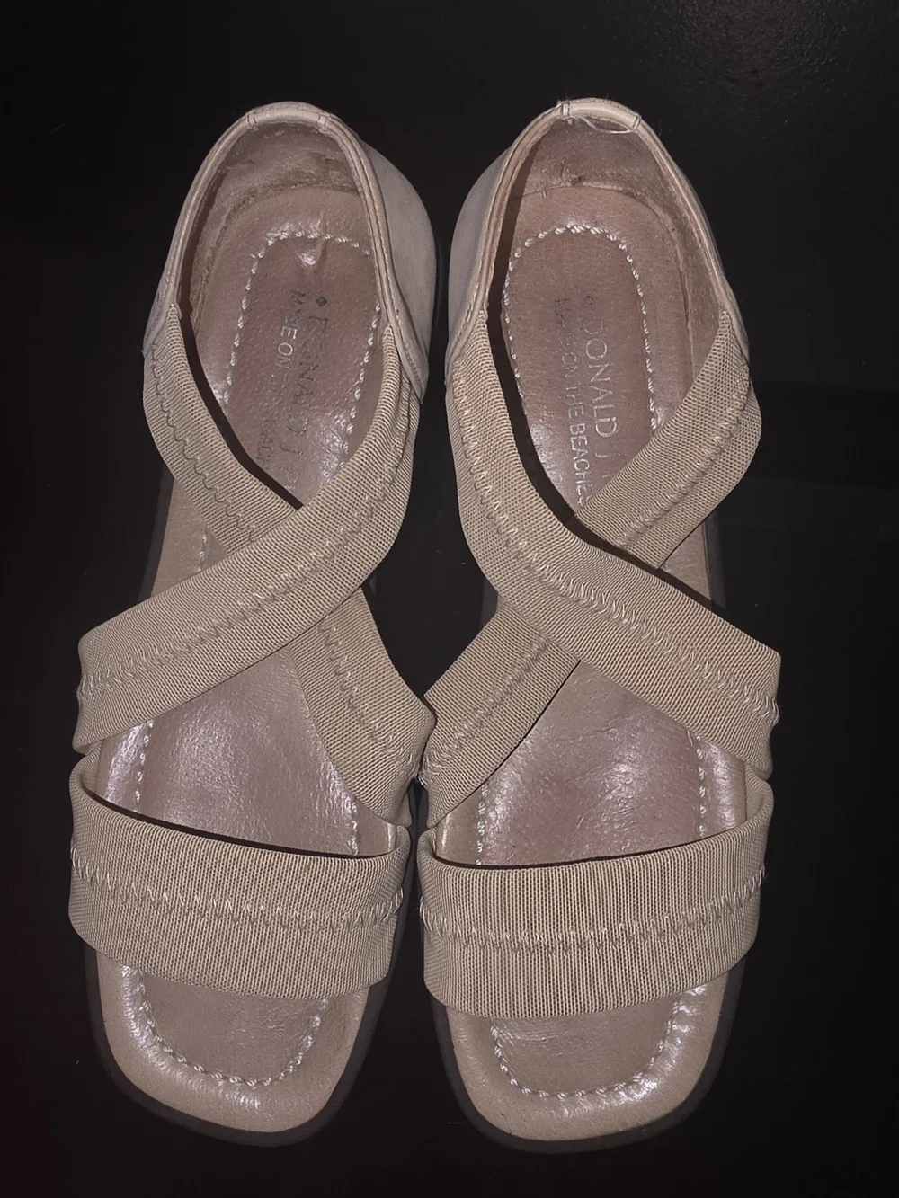 Donald J. Pliner Sand Mesh Elastic Stappy Nobuck Wedge Sandal Women's Size 6